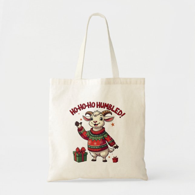 Ho Ho Ho Santa Hat Christmas Santa Goat  Tote Bag (Front)