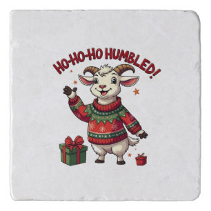 Ho Ho Ho Santa Hat Christmas Santa Goat Trivet