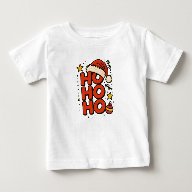 Ho Ho Ho Santa Hat Christmas Tee (Front)