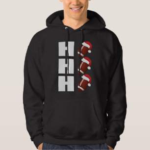 HO HO HO Santa Hat Funny Football Christmas Hoodie