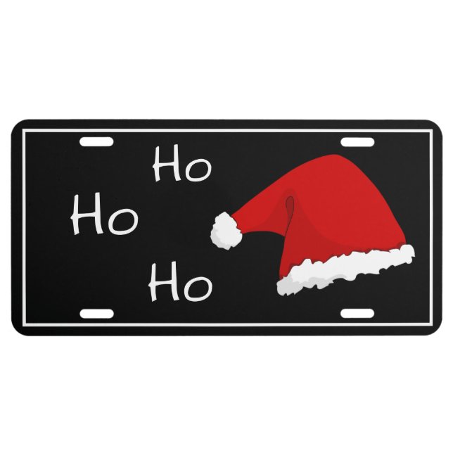 HO HO HO Santa Hat License Plate (Front)