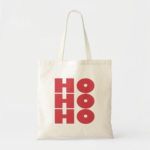 Ho Ho Ho Santa Red Slogan Typography Tote Bag