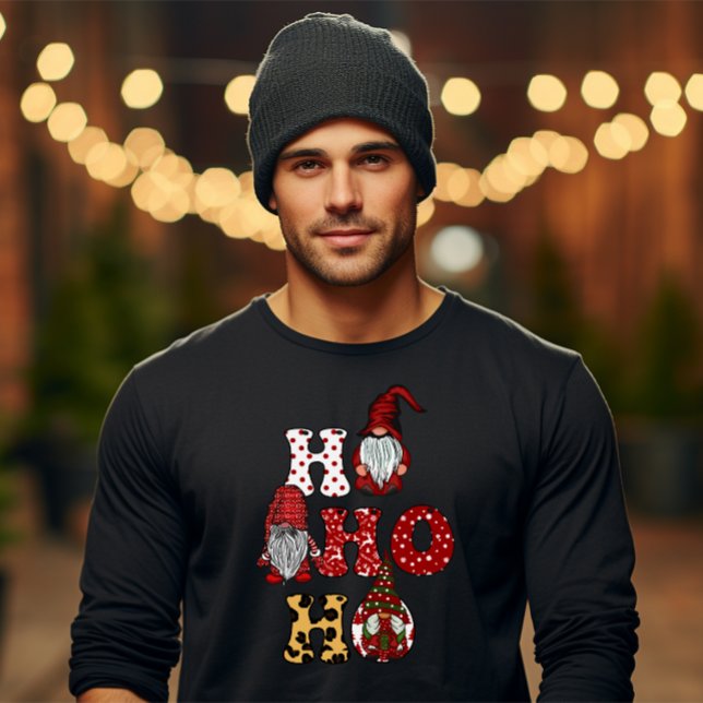 Ho Ho Ho Santa, Reindeer, Snowflakes, Tiger patter T-Shirt (Creator Uploaded)