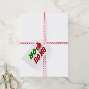 Ho Ho Ho Santa Sleigh Christmas typography Gift Tags