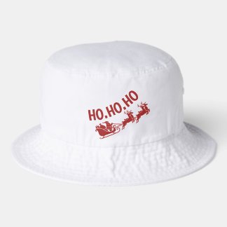 Ho Ho Ho Santa Sleigh Ride Christmas Bucket Hat