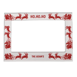 Ho Ho Ho Santa Sleigh Ride Christmas Magnetic Frame