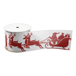 Ho Ho Ho Santa Sleigh Ride Christmas Satin Ribbon