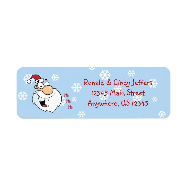 Ho Ho Ho Santa Snowflakes Label (Front)