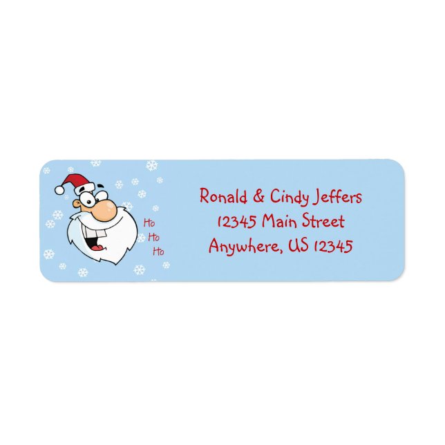Ho Ho Ho Santa Snowflakes Label (Front)