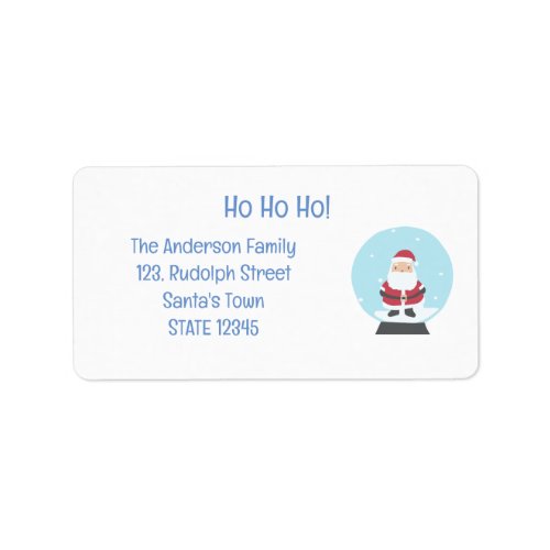 Ho Ho Ho Santa Snowglobe Christmas  Label
