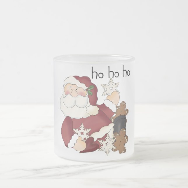 Ho Ho Ho Santa T-shirts and gifts Frosted Glass Coffee Mug (Center)