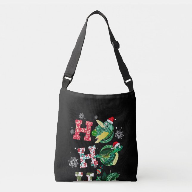 Ho Ho Ho Santa Turtles Christmas Ornaments Decor Crossbody Bag (Front)