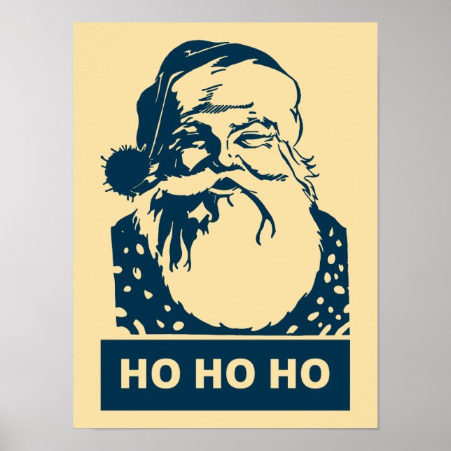 Ho Ho Ho Santaclaus modern pop art Poster (Front)