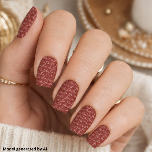 Ho Ho Ho Script White on Red Christmas Minx Nail Art