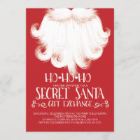 HO HO HO Secret Santa Christmas Party Invitation