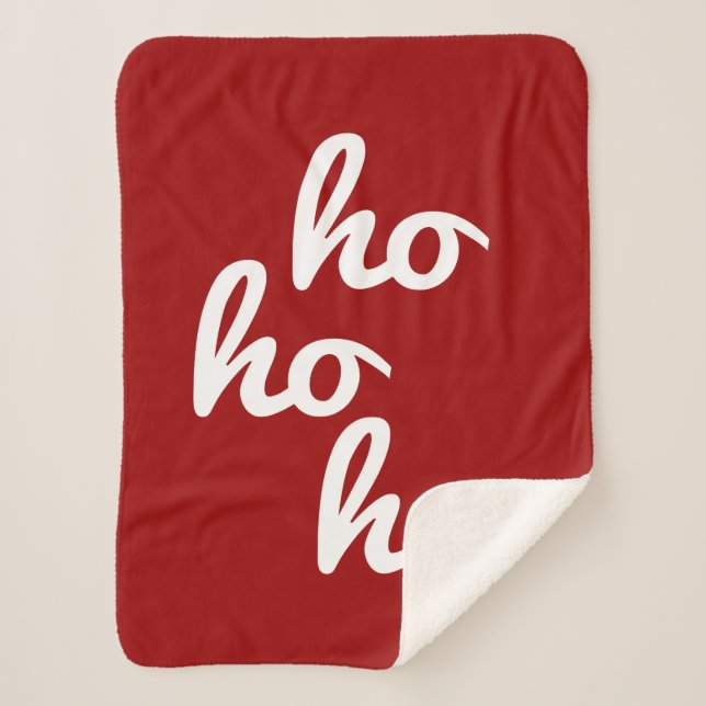 Ho-ho-ho Sherpa Blanket (Front)