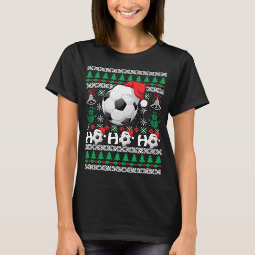 HO HO HO Soccer Ugly Christmas Sweater santa Hat G