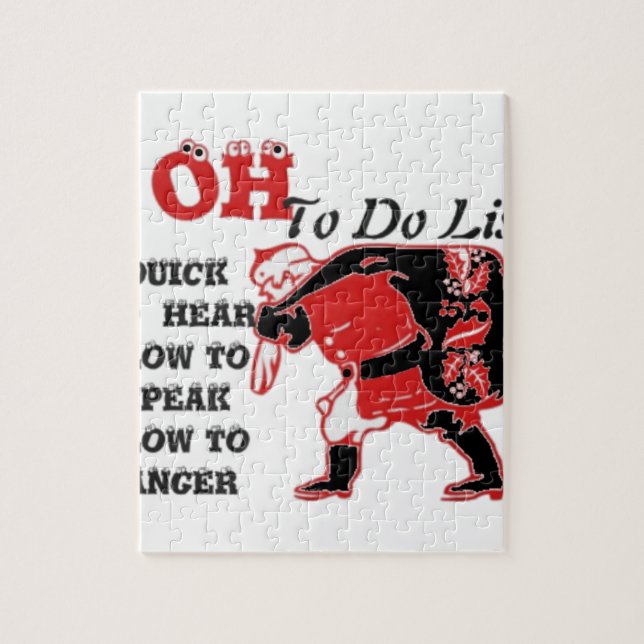 Ho Ho Ho! Special Santa To Do List Art Print Jigsaw Puzzle (Vertical)