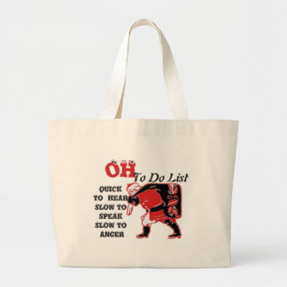 Ho Ho Ho! Special Santa To Do List Art Print Large Tote Bag