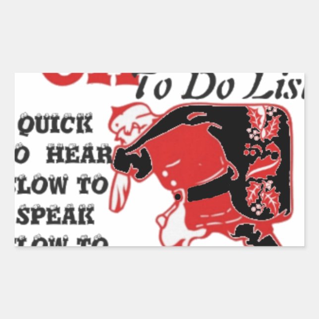Ho Ho Ho! Special Santa To Do List Art Print Rectangular Sticker (Front)