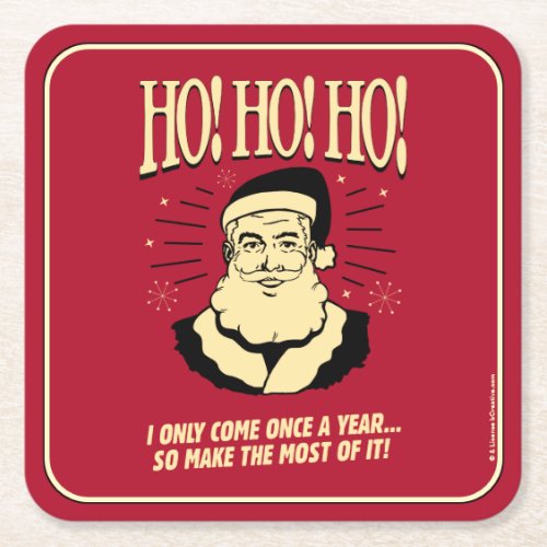 Ho Ho Ho Square Paper Coaster