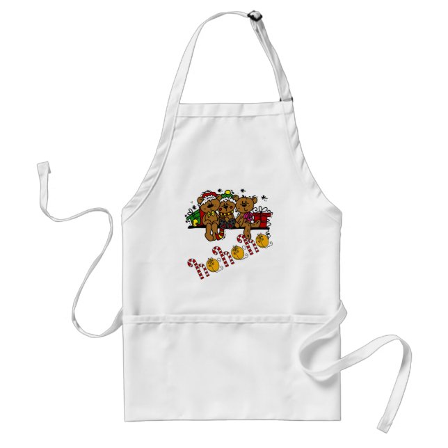 Ho Ho Ho Teddy Bears Adult Apron (Front)