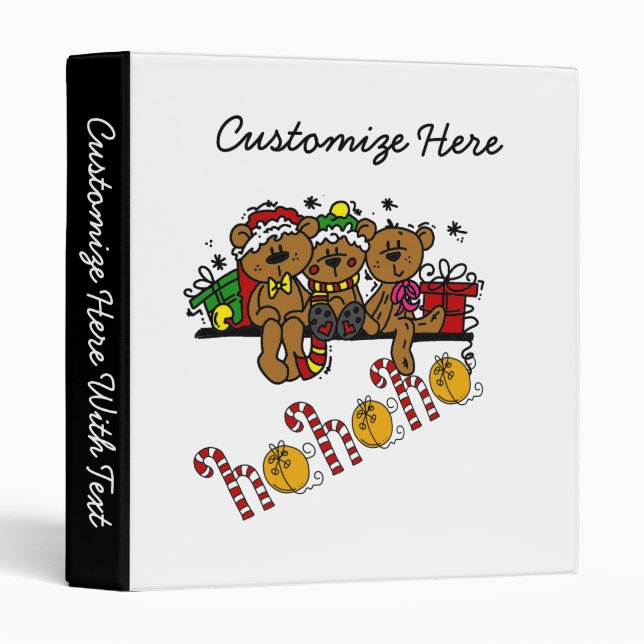 Ho Ho Ho Teddy Bears Binder (Front/Spine)