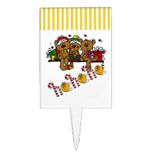 Ho Ho Ho Teddy Bears Cake Topper