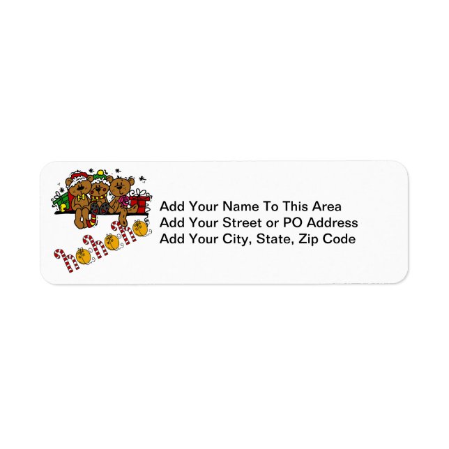 Ho Ho Ho Teddy Bears Label (Front)