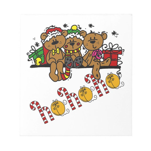 Ho Ho Ho Teddy Bears Notepad (Front)