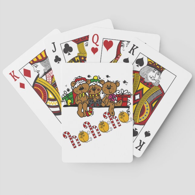 Ho Ho Ho Teddy Bears Poker Cards (Back)