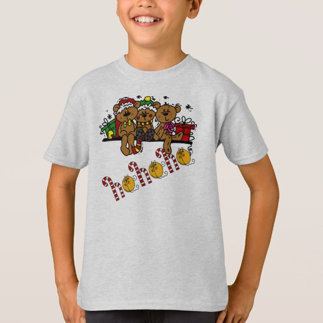 Ho Ho Ho Teddy Bears T-Shirt (Front)