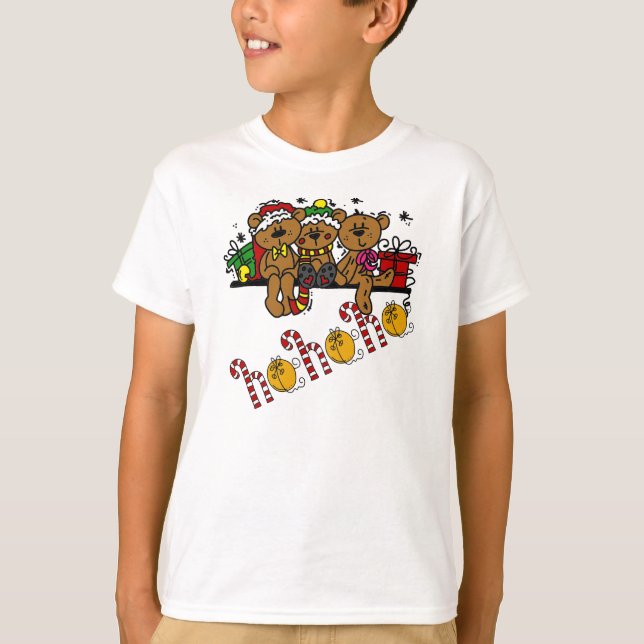 Ho Ho Ho Teddy Bears T-Shirt (Front)