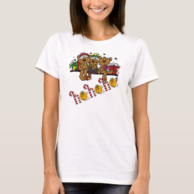 Ho Ho Ho Teddy Bears T-Shirt (Front)