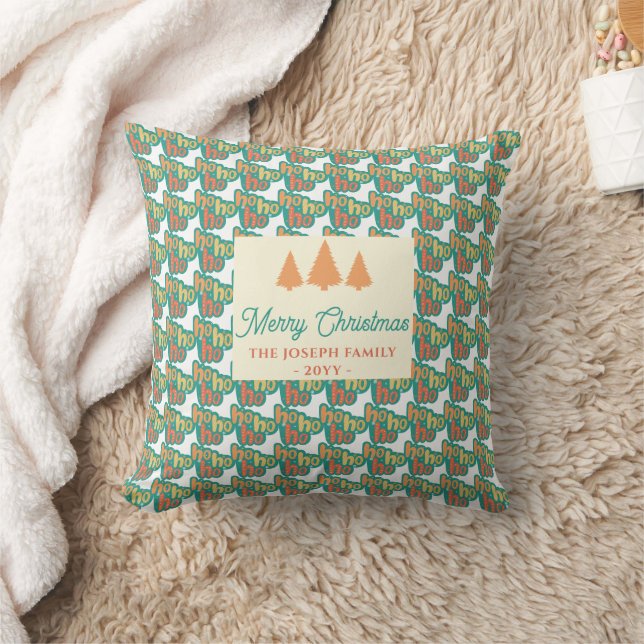 Ho Ho Ho Throw Pillow (Blanket)