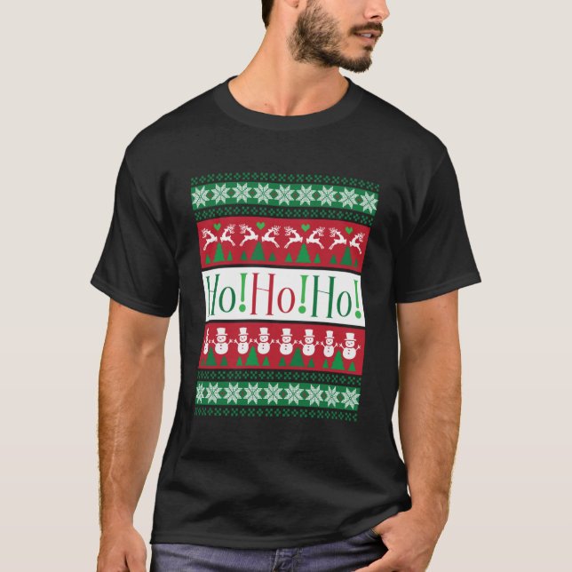 Ho!Ho!Ho! Ugly Christmas Sweater Holiday Men Women (Front)