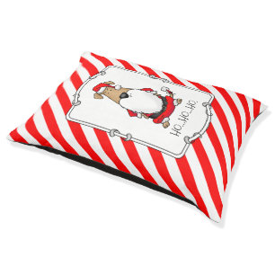 HO HO HO Very Funny Santa Costume Angry Dog Cute Pet Bed