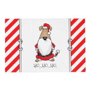 HO HO HO Very Funny Santa Costume Angry Dog Cute Placemat