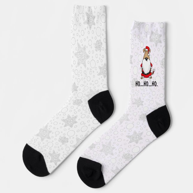 HO HO HO Very Funny Santa Costume Dog Sarcastic Socks (Left)