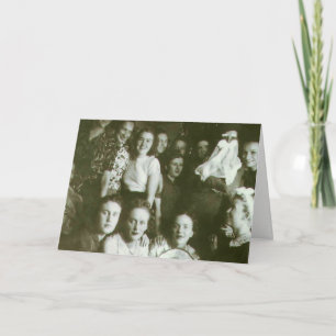 Ho Ho Ho Vintage 40 Photo Card, Weird Santa, Girls Holiday Card