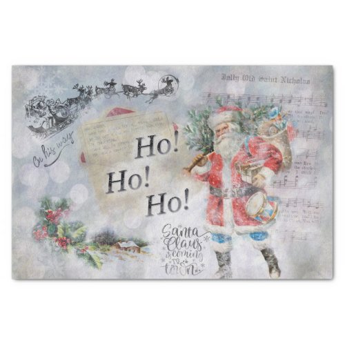 Ho Ho Ho Vintage Christmas Tissue Paper