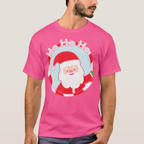 Ho Ho Ho Waving Santa Claus T_Shirt
