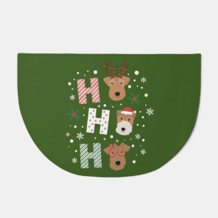 Ho Ho Ho Welsh Terrier Merry Christmas Doormat