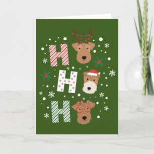 Ho Ho Ho Welsh Terrier Merry Christmas Holiday Card