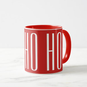 HO HO HO - white on red Mug