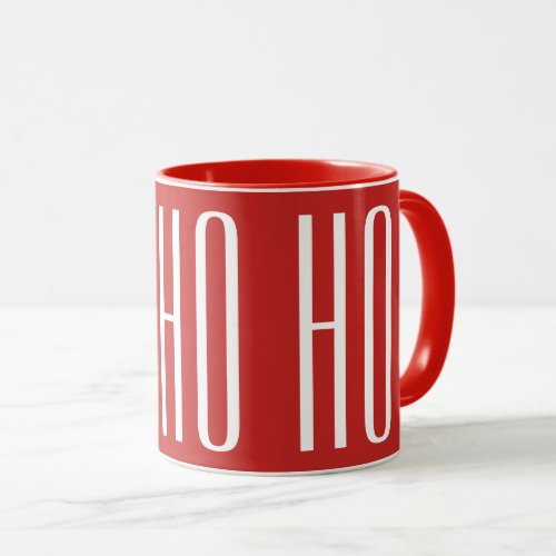 HO HO HO _ white on red Mug