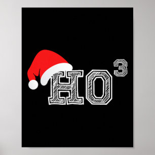 Ho Ho Ho X 3 Third Power - Funny Christmas Holiday Poster