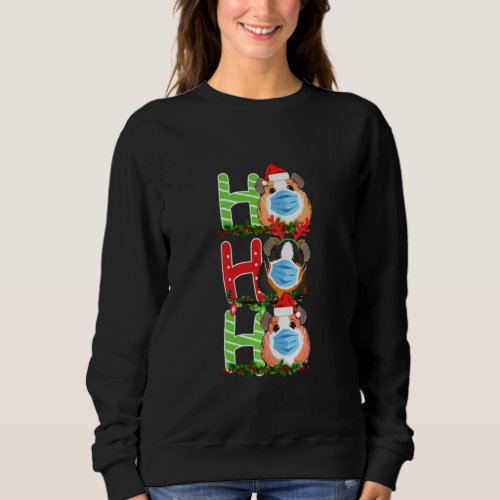 Ho Ho Ho Xmas Cavy Stuff Christmas Guinea Pig Face Sweatshirt