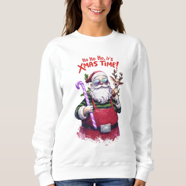 Ho Ho Ho. xmas time cute christmas design Sweatshirt (Front)
