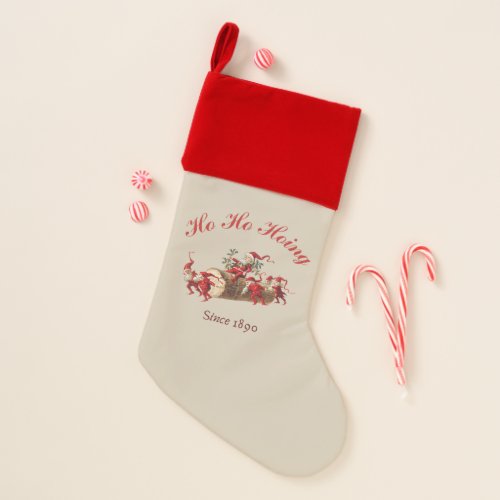 Ho Ho Hoing since 1890 gnomes vintage Christmas Stocking